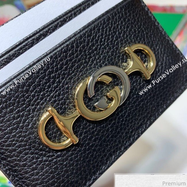 Gucci Zumi Grainy Leather Card Case 570679 Black (JM-9041236)