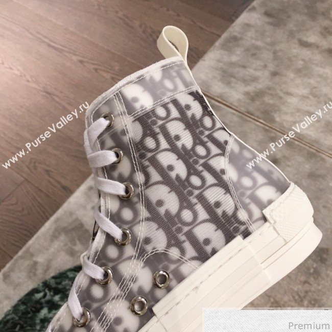 Dior x Kaws Transparent Oblique High-top Sneakers White/Grey 2019 (KL-9031102)