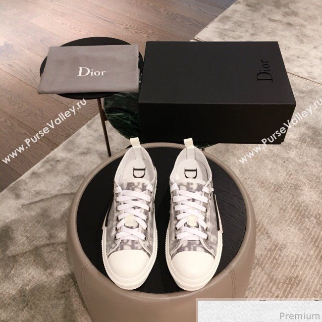 Dior x Kaws Transparent Oblique Low-top Sneakers White/Grey 2019 (KL-9031101)