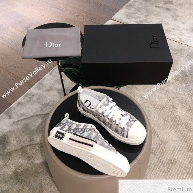 Dior x Kaws Transparent Oblique Low-top Sneakers White/Grey 2019 (KL-9031101)
