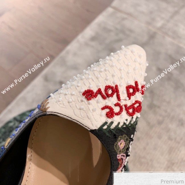 Dior Mid-heel Embroidered Slingback Pumps 2019 (KL-9031103)