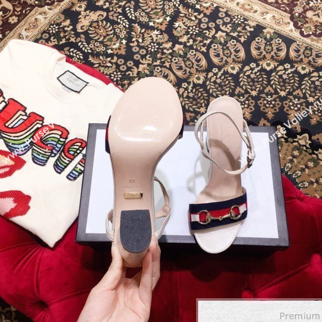 Gucci Web and Horsebit Heel Sandals White 2019 (KL-9031107)