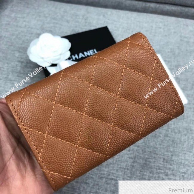 Chanel Quilting Grained Classic Card Holder Brown (XGZ-9040863)