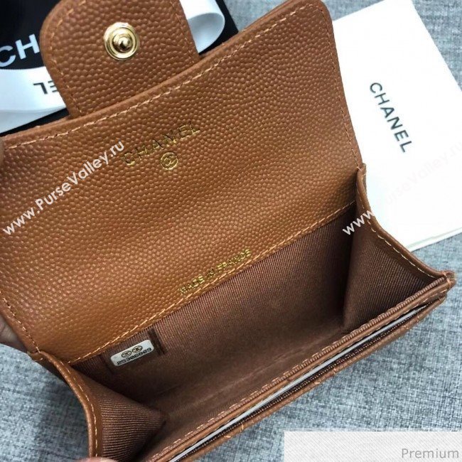 Chanel Quilting Grained Classic Card Holder Brown (XGZ-9040863)