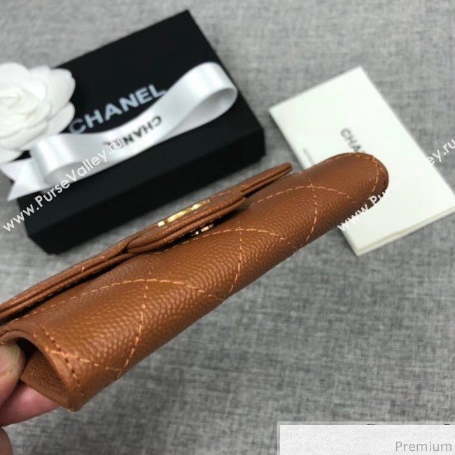 Chanel Quilting Grained Classic Card Holder Brown (XGZ-9040863)