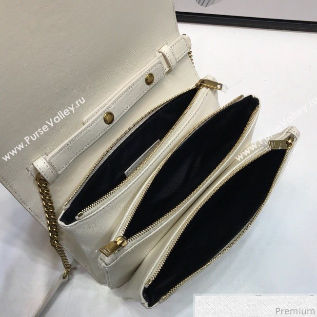 Saint Laurent Angie Chain Bag in Diamond Quilted Lambskin 568906 White 2019 (XYD-9041266)