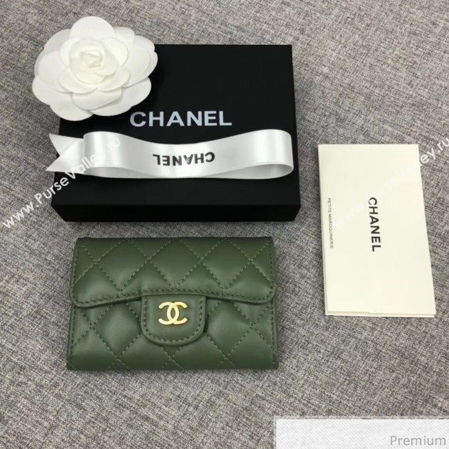 Chanel Quilting Classic Card Holder Green (XGZ-9040866)