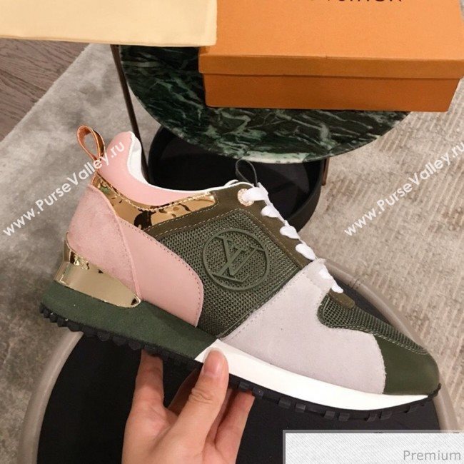 Louis Vuitton Run Away Sneaker 1A4XNL Pink/Green/Light Grey 2019(For Men and Women) (KL-9031113)