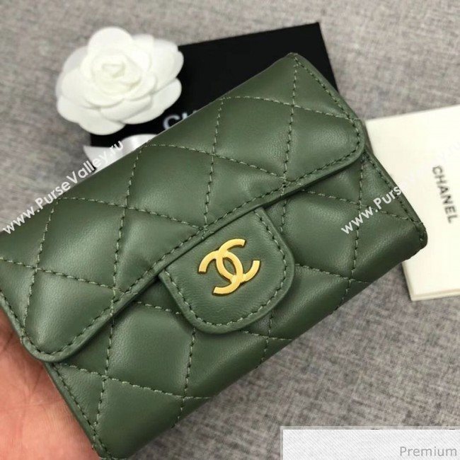 Chanel Quilting Classic Card Holder Green (XGZ-9040866)