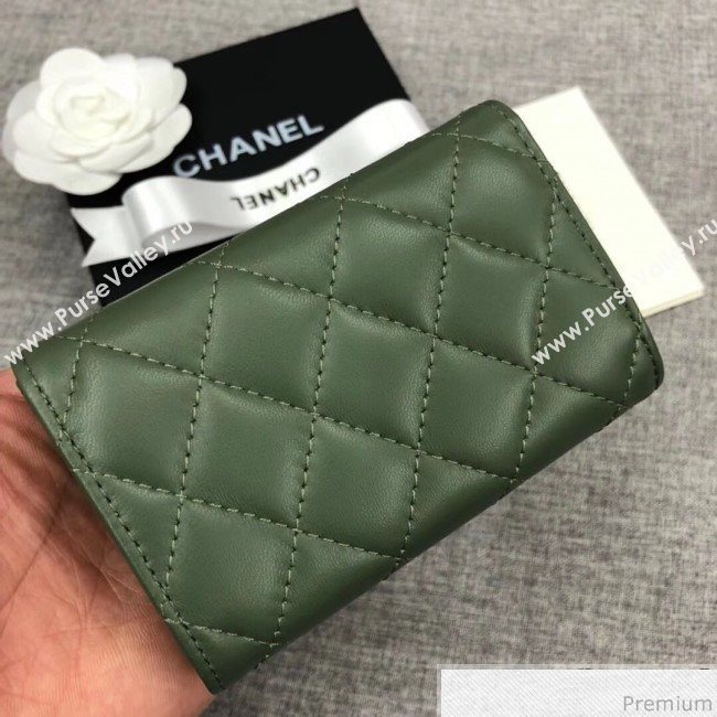 Chanel Quilting Classic Card Holder Green (XGZ-9040866)