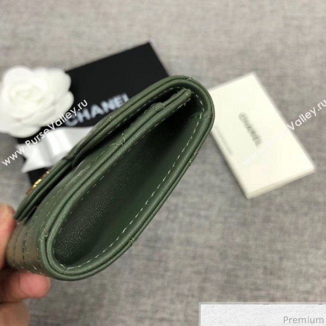 Chanel Quilting Classic Card Holder Green (XGZ-9040866)
