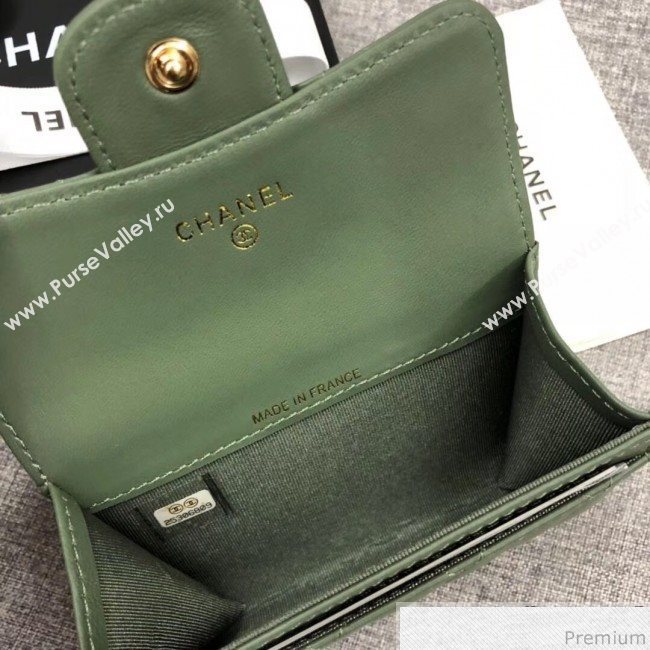Chanel Quilting Classic Card Holder Green (XGZ-9040866)
