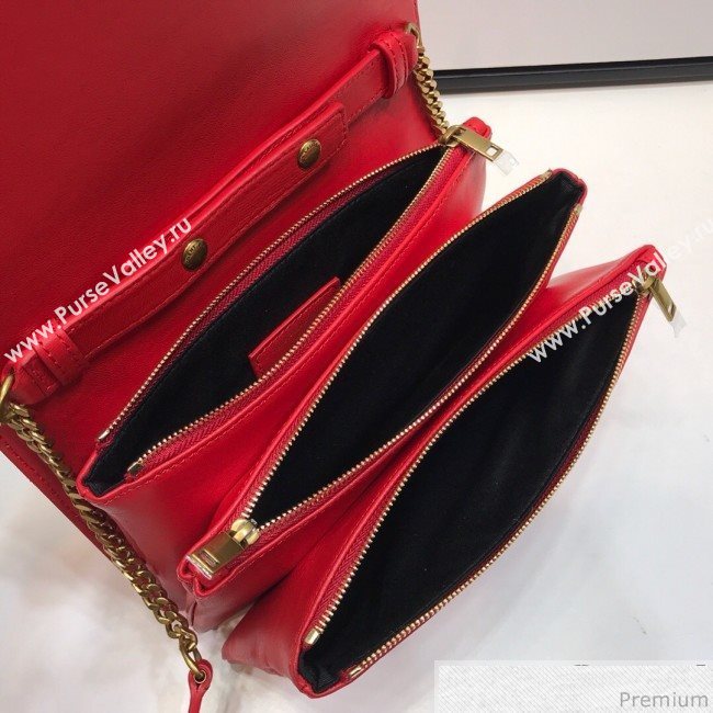 Saint Laurent Angie Chain Bag in Diamond Quilted Lambskin 568906 Red 2019 (XYD-9041267)