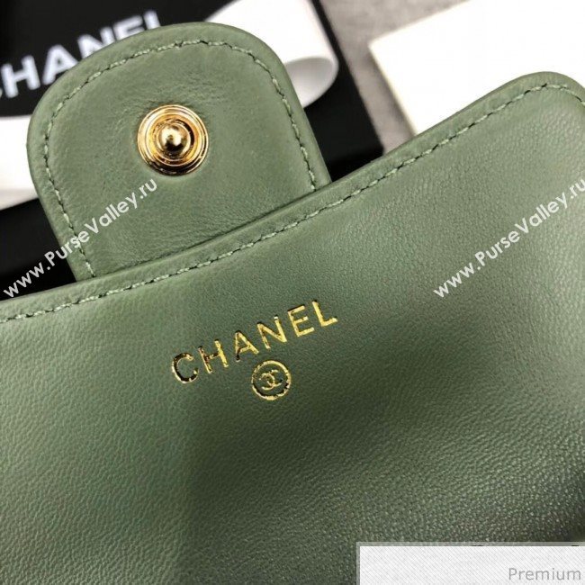 Chanel Quilting Classic Card Holder Green (XGZ-9040866)