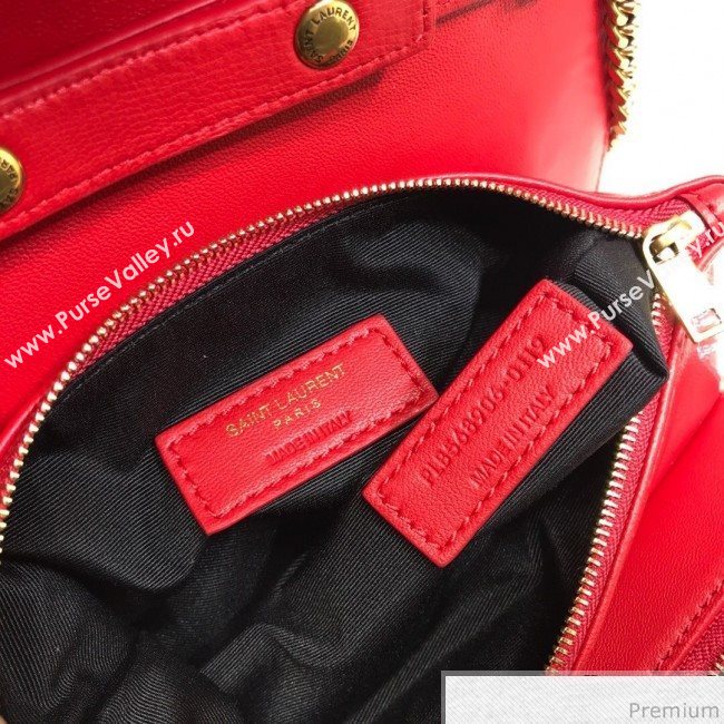 Saint Laurent Angie Chain Bag in Diamond Quilted Lambskin 568906 Red 2019 (XYD-9041267)