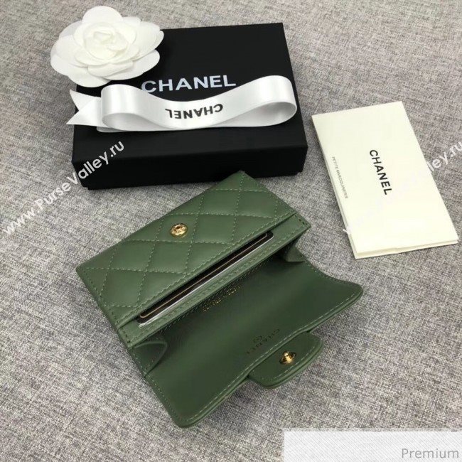 Chanel Quilting Classic Card Holder Green (XGZ-9040866)
