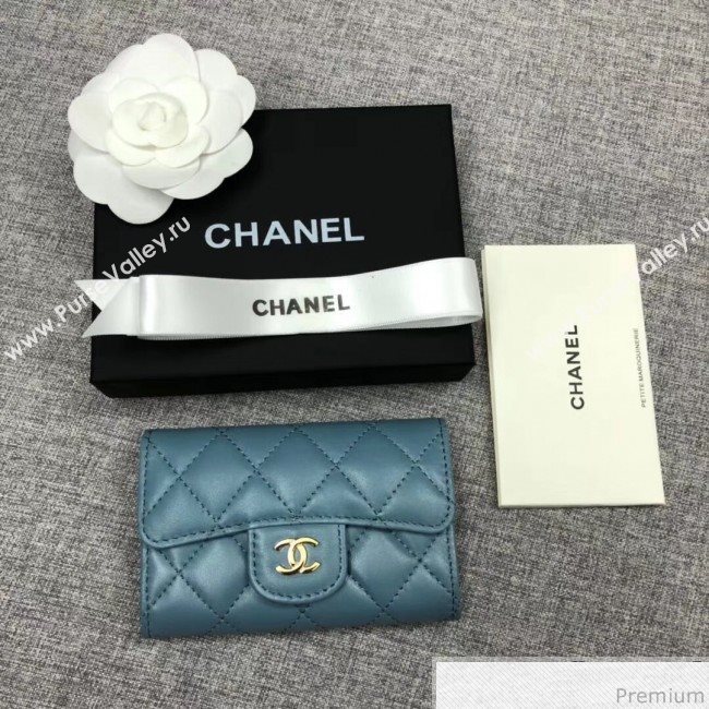 Chanel Quilting Classic Card Holder Blue (XGZ-9040867)