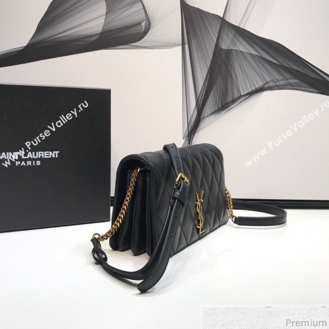 Saint Laurent Angie Chain Bag in Diamond Quilted Lambskin 568906 Black 2019 (XYD-9041268)