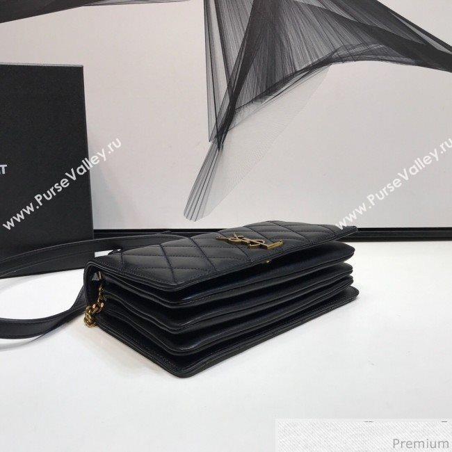 Saint Laurent Angie Chain Bag in Diamond Quilted Lambskin 568906 Black 2019 (XYD-9041268)