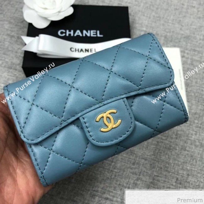 Chanel Quilting Classic Card Holder Blue (XGZ-9040867)