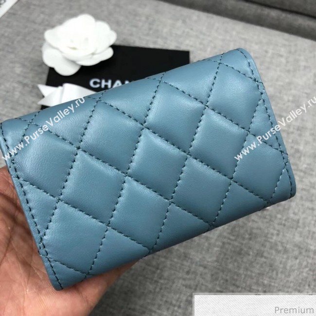 Chanel Quilting Classic Card Holder Blue (XGZ-9040867)