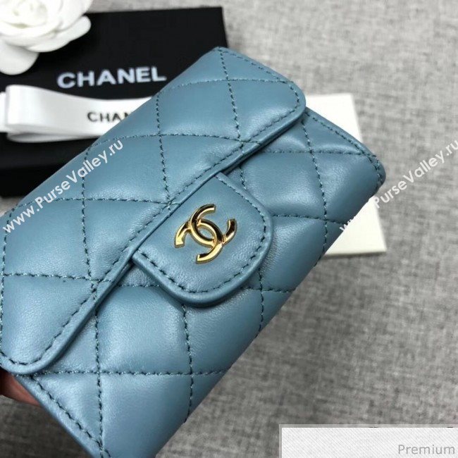 Chanel Quilting Classic Card Holder Blue (XGZ-9040867)