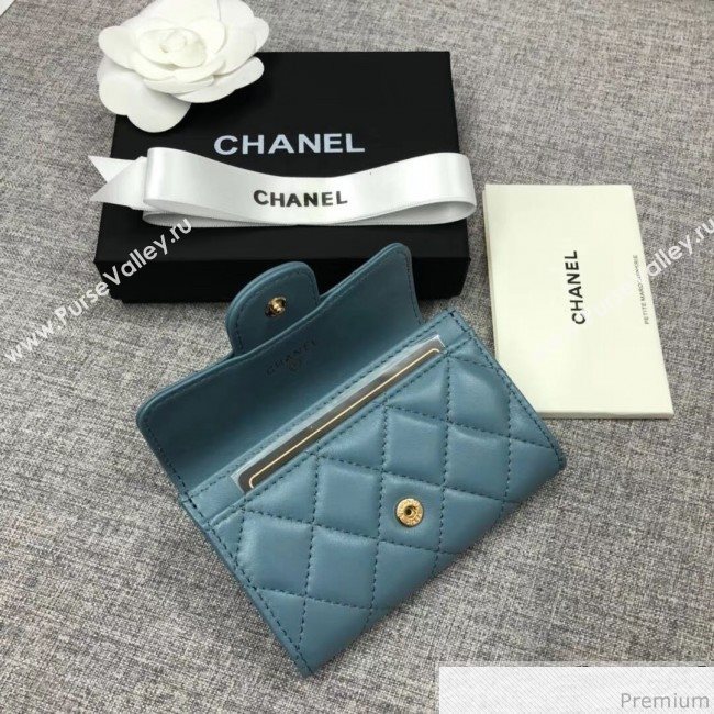 Chanel Quilting Classic Card Holder Blue (XGZ-9040867)