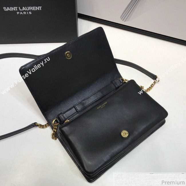 Saint Laurent Angie Chain Bag in Diamond Quilted Lambskin 568906 Black 2019 (XYD-9041268)