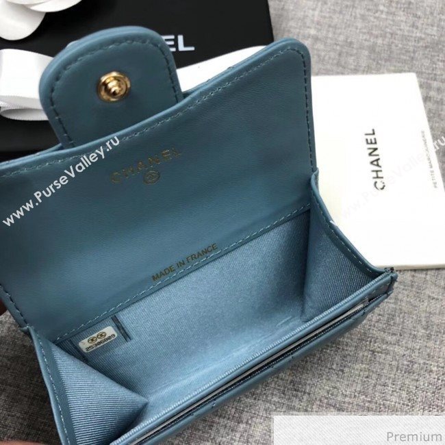Chanel Quilting Classic Card Holder Blue (XGZ-9040867)