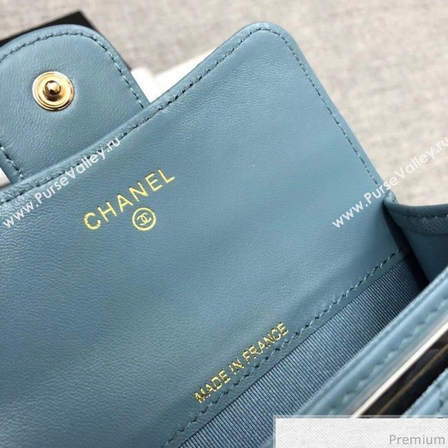 Chanel Quilting Classic Card Holder Blue (XGZ-9040867)