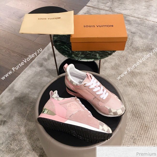 Louis Vuitton Run Away Sneaker 1A4XNL Pink/Damier Azur Canvas 2019(For Men and Women) (KL-9031115)