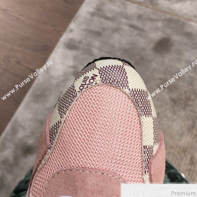 Louis Vuitton Run Away Sneaker 1A4XNL Pink/Damier Azur Canvas 2019(For Men and Women) (KL-9031115)