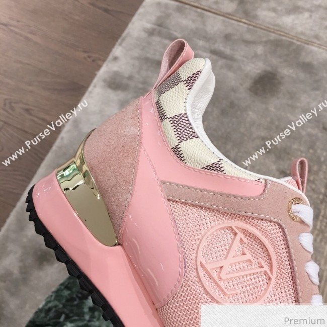 Louis Vuitton Run Away Sneaker 1A4XNL Pink/Damier Azur Canvas 2019(For Men and Women) (KL-9031115)