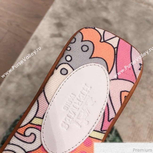 Hermes Oran Slide Flat Sandals on Print Insole White 2019 (KL-9031116)