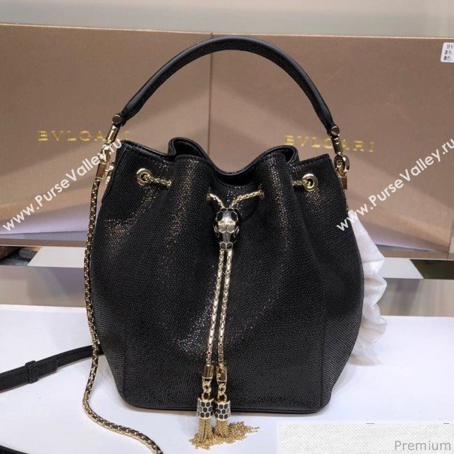 Bvlgari Serpenti Forever Bucket Bag Black 287613 (XYD-9041272)