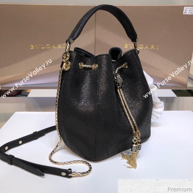 Bvlgari Serpenti Forever Bucket Bag Black 287613 (XYD-9041272)