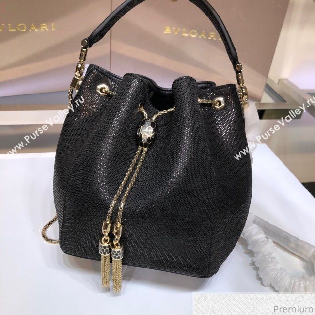 Bvlgari Serpenti Forever Bucket Bag Black 287613 (XYD-9041272)