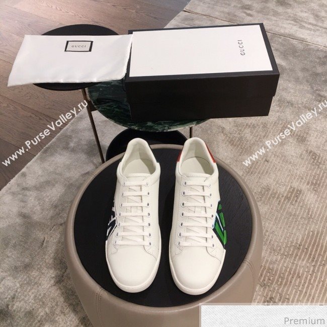 Gucci Ace Sneaker with Loved Print 553385 White 2019(For Women and Men) (KL-9031122)