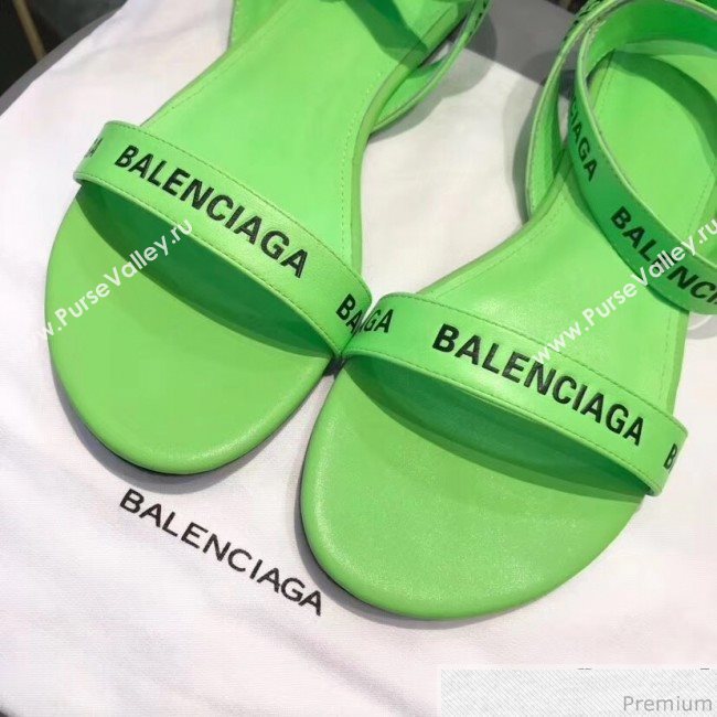 Balenciaga Allover Logo Round Flat Sandal Green 2019 (DLY-9041006)