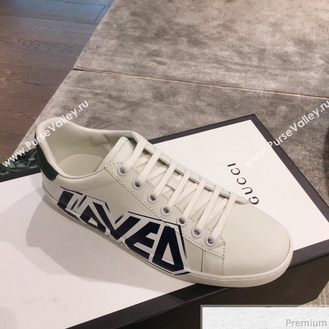 Gucci Ace Sneaker with Loved Print 553385 White 2019(For Women and Men) (KL-9031122)