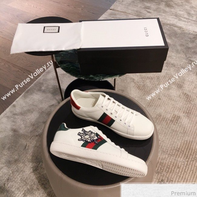 Gucci Ace Sneaker with Three Little Pigs 553385 White 2019(For Women and Men) (KL-9031121)
