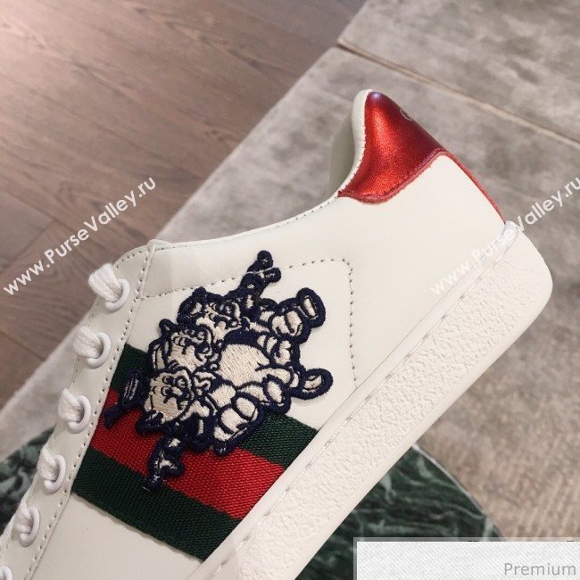 Gucci Ace Sneaker with Three Little Pigs 553385 White 2019(For Women and Men) (KL-9031121)