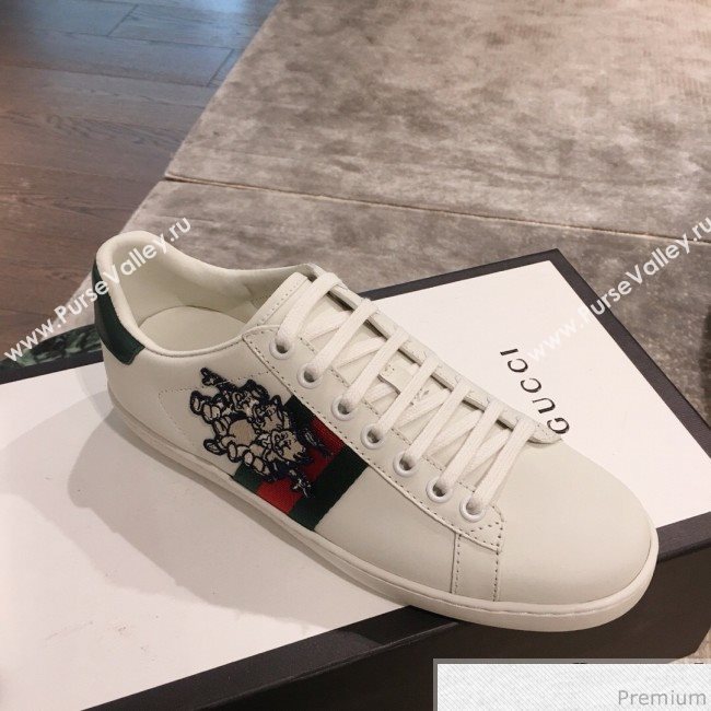 Gucci Ace Sneaker with Three Little Pigs 553385 White 2019(For Women and Men) (KL-9031121)