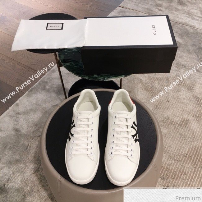 Gucci Ace Sneaker with NY Print 553385 White 2019(For Women and Men) (KL-9031123)