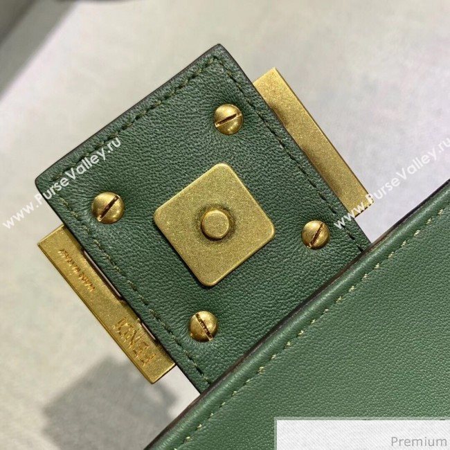 Fendi Medium Baguette Suede Shoulder Bag Green 2019 (AFEI-9041276)