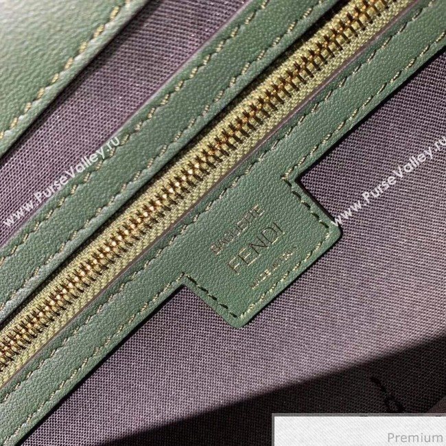 Fendi Medium Baguette Suede Shoulder Bag Green 2019 (AFEI-9041276)
