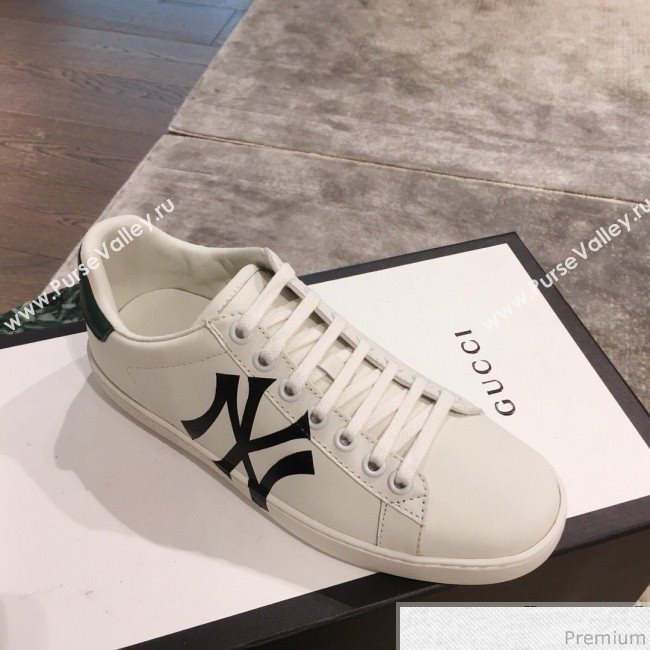 Gucci Ace Sneaker with NY Print 553385 White 2019(For Women and Men) (KL-9031123)