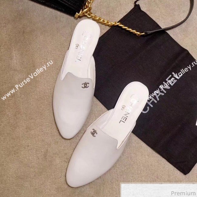 Chanel Flat Mules G34303 White 2019 (DLY-9041010)