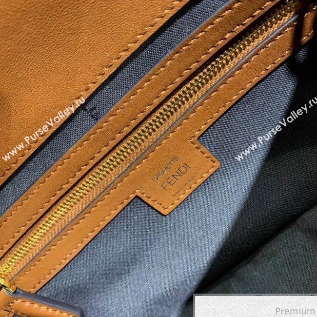 Fendi Medium Baguette Suede Shoulder Bag Brown 2019 (AFEI-9041277)