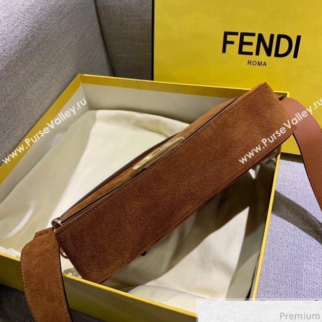 Fendi Medium Baguette Suede Shoulder Bag Brown 2019 (AFEI-9041277)